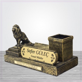 Kişiye Özel Dekoratif Aslan Figürlü Masa İsimlik Kişiye Özel Dekoratif Aslan Figürlü Masa İsimlik